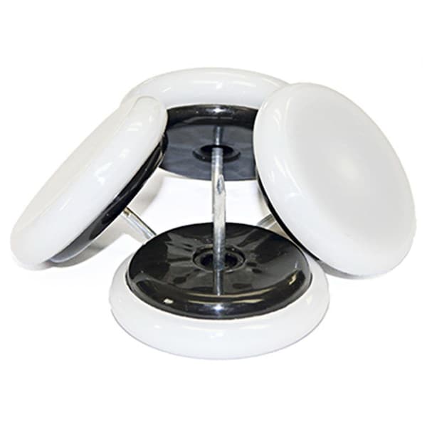 Convenience Concepts 1.5 in. TruGuard White Plastic Base Round Nail on Cushioned Glides, Gold, 4PK HI3242971 - main